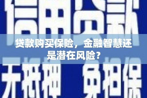 桃江贷款购买保险，金融智慧还是潜在风险？