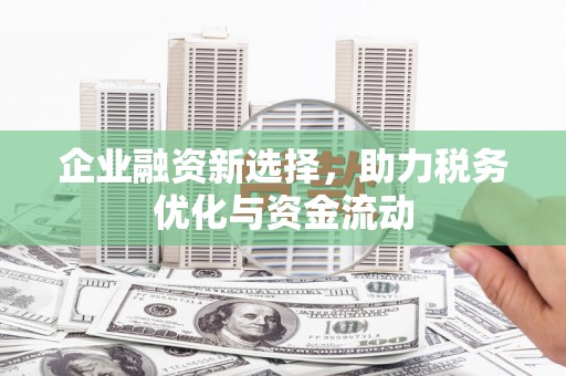 桃江企业融资新选择，助力税务优化与资金流动