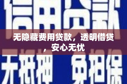 桃江无隐藏费用贷款，透明借贷，安心无忧