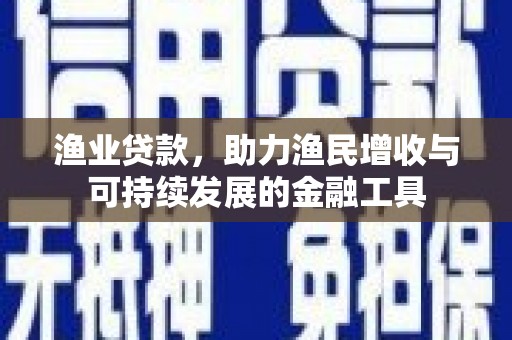桃江渔业贷款，助力渔民增收与可持续发展的金融工具