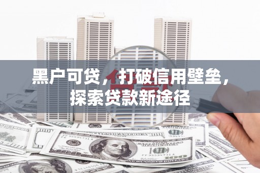 桃江黑户可贷，打破信用壁垒，探索贷款新途径