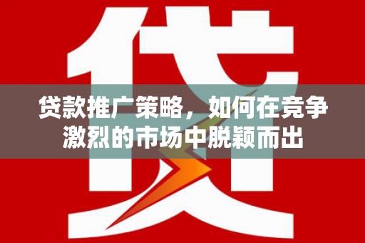 桃江贷款推广策略，如何在竞争激烈的市场中脱颖而出