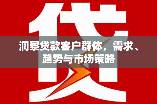 桃江洞察贷款客户群体，需求、趋势与市场策略