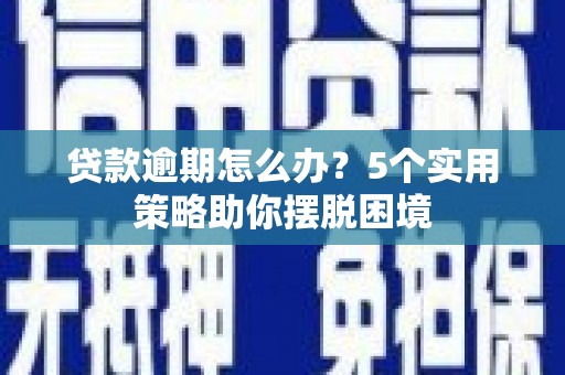 桃江贷款逾期怎么办？5个实用策略助你摆脱困境