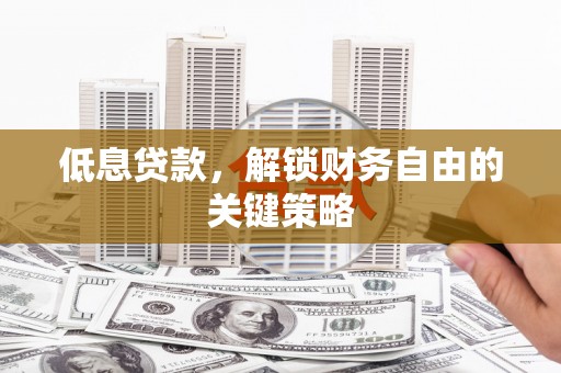 桃江低息贷款，解锁财务自由的关键策略