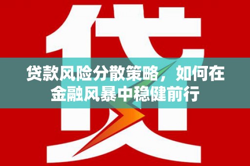 桃江贷款风险分散策略，如何在金融风暴中稳健前行