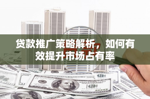 桃江贷款推广策略解析，如何有效提升市场占有率