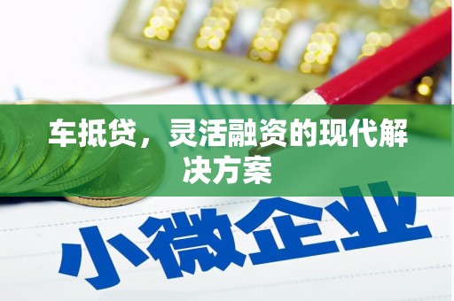桃江车抵贷，灵活融资的现代解决方案
