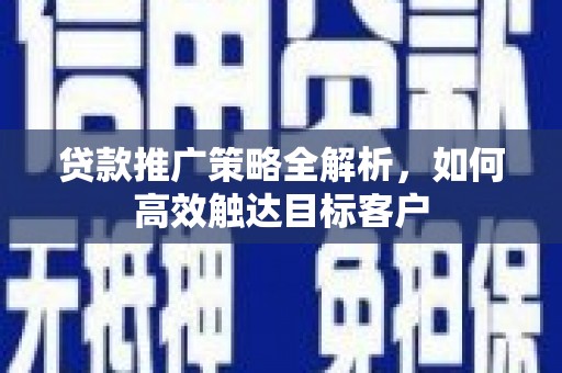 桃江贷款推广策略全解析，如何高效触达目标客户
