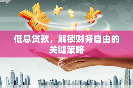 桃江低息贷款，解锁财务自由的关键策略