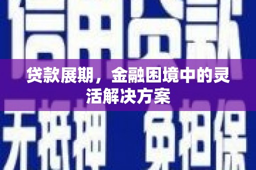 桃江贷款展期，金融困境中的灵活解决方案