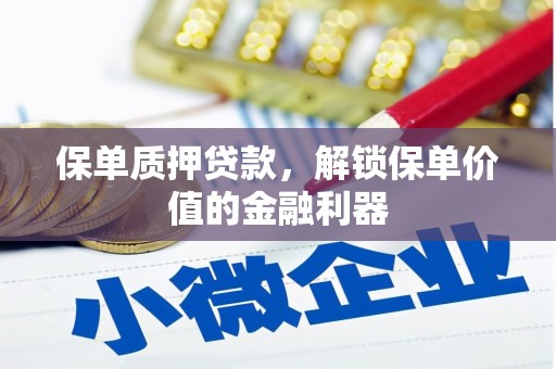 桃江保单质押贷款，解锁保单价值的金融利器