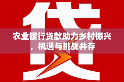 桃江农业银行贷款助力乡村振兴，机遇与挑战并存