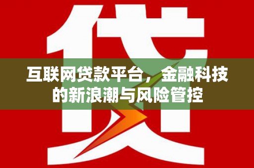 桃江互联网贷款平台，金融科技的新浪潮与风险管控