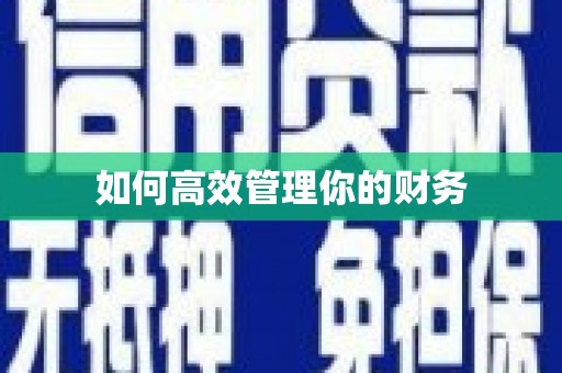 桃江如何高效管理你的财务