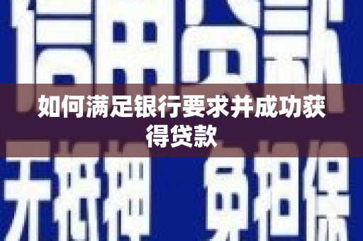 桃江如何满足银行要求并成功获得贷款