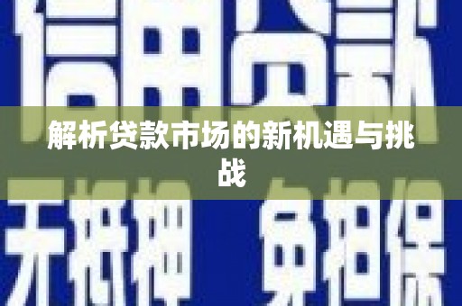 桃江解析贷款市场的新机遇与挑战